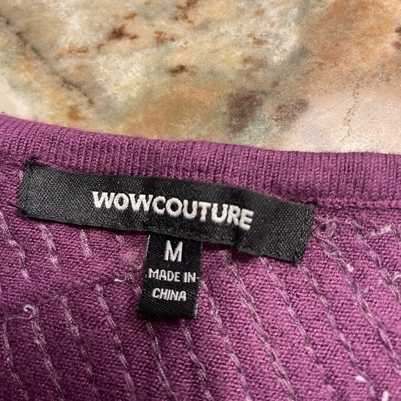 WOW COUTURE PURPLE/PINK Sequined one shoulder bodycon dress - Picture 2 of 3